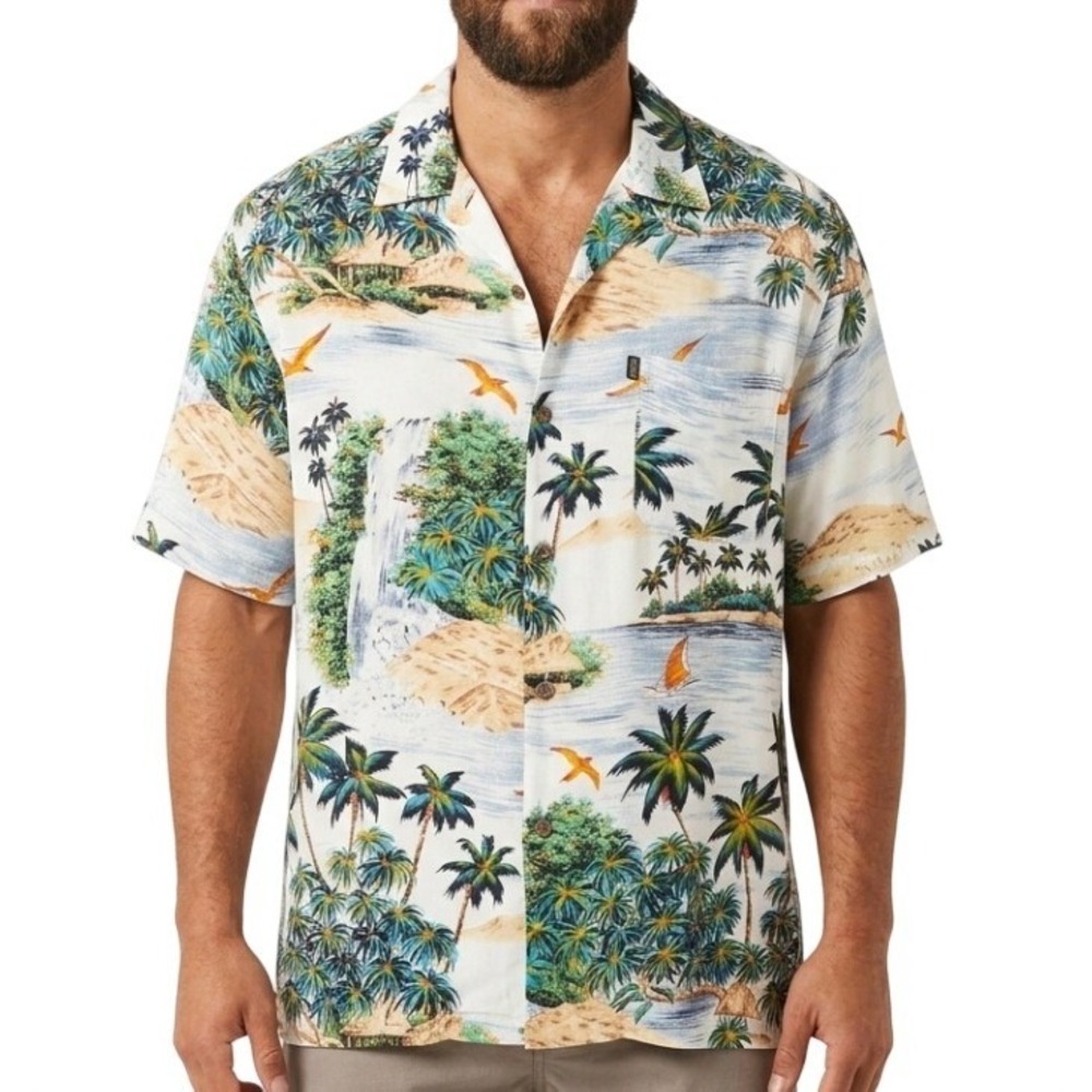 Pineapple Connection Hawaiian Shirt Mens Large Multicolor Casual Beach Summer